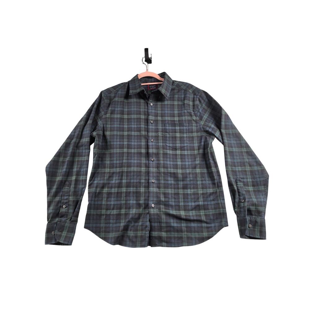 UNTUCKit Veneto Plaid Button Down Shirt Men’s Medium Green Navy Stretch 0137